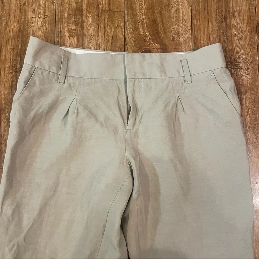 BANANA REPUBLIC Women’s Tan Silk Linen Cropped Ankle Pant Size 2